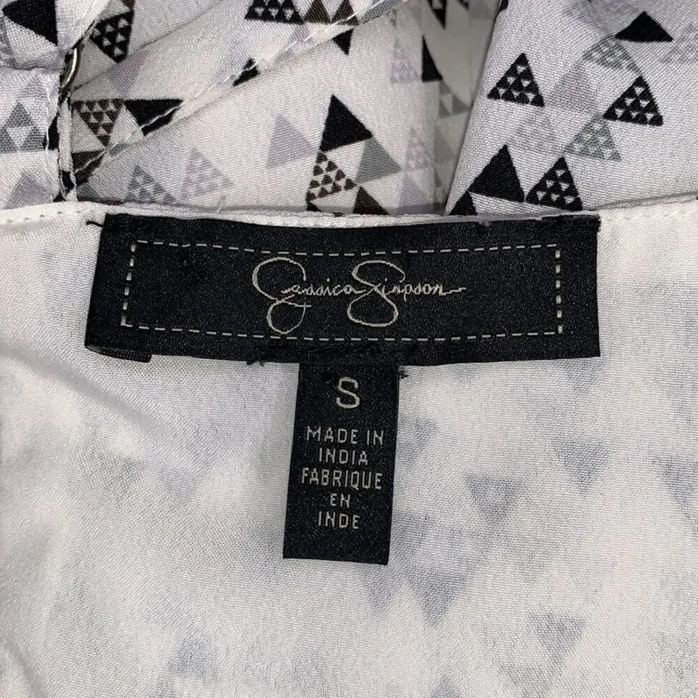 Jessica Simpson Mimi Dress Sleeveless Adjustable Straps Geometric Print Size S